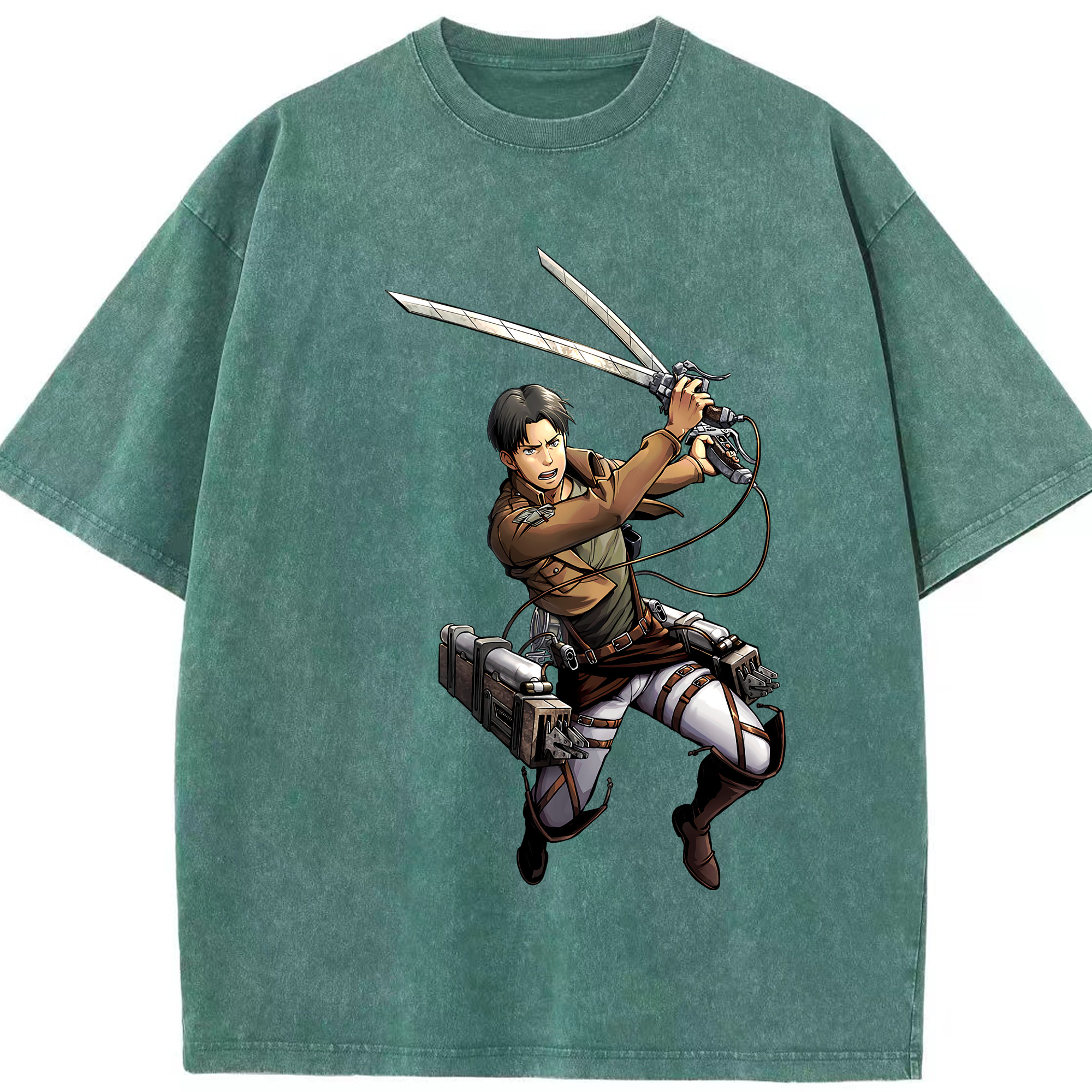 （画像用） 進撃の巨人 Attack on Titan 綿100% ヴィンテージ風 半袖Tシャツ（フロントプリント）